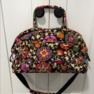 Vera Bradley Black and Multicolor Floral Travel Bag